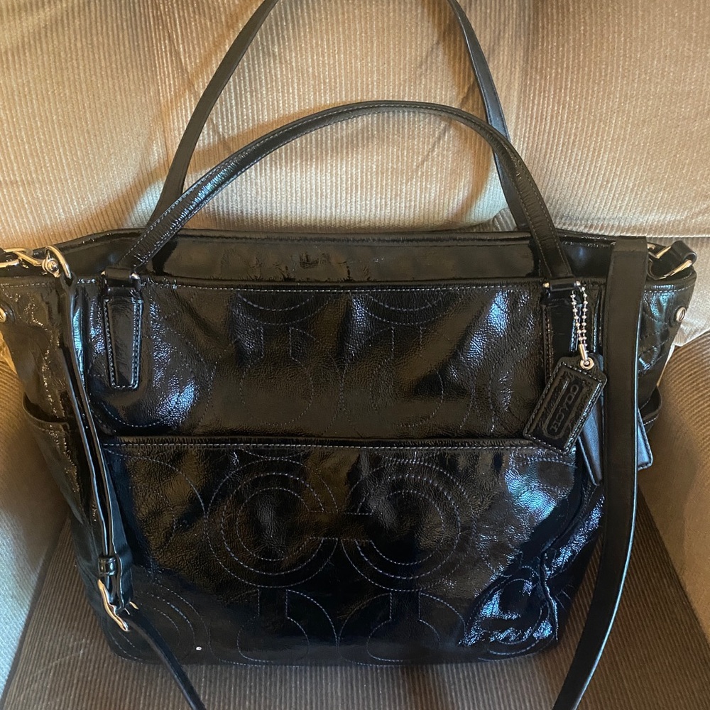Black Coach Diaper Bag